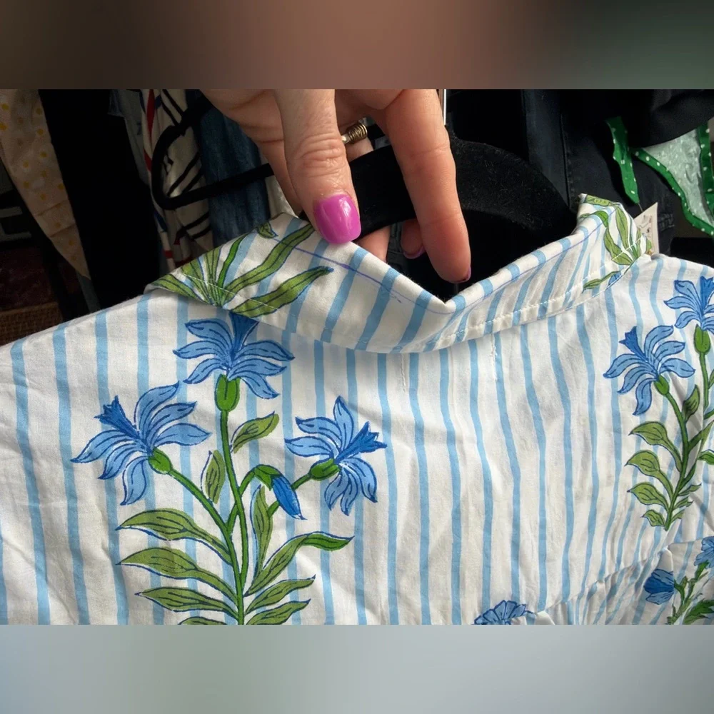 Pink City Prints Lily Stripe Alba Shirt - Small - Picture 9 of 9